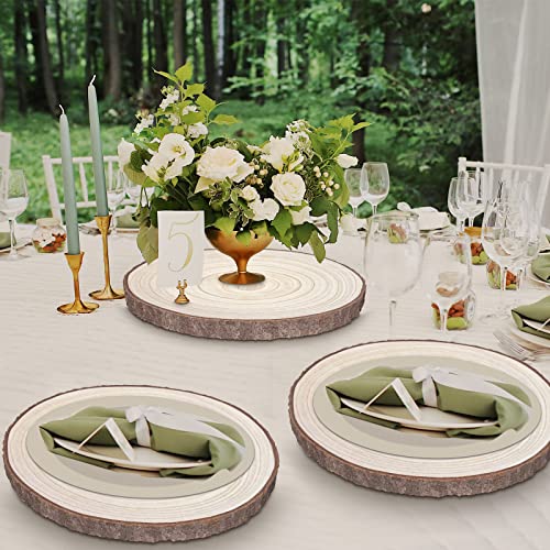 Wood Slices 6Pcs 10"-12.5 Inch Wood Slices for Centerpieces/Table Large Wood Rounds for Centerpieces/Crafts/Ornaments/DIY Projects ZKHOB