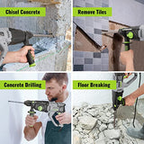 WORKPRO Premium 1-1/4 Inch SDS-Plus Rotary Hammer Drill, 7.5AMP, Lightweight Corded Version for Concrete Demolition Chipping Rotomartillo, 5 SDS-Plus WORKPRO