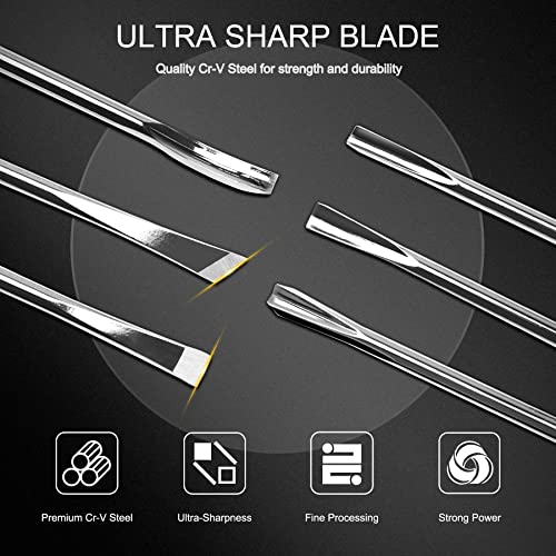 HAUTMEC Wood Carving Tools Set of 6, Wood Gouge Tools Set, Fishtail Gouges to Reach into Tight Spaces for Hobbyists or Professionals HT0236-WW HAUTMEC