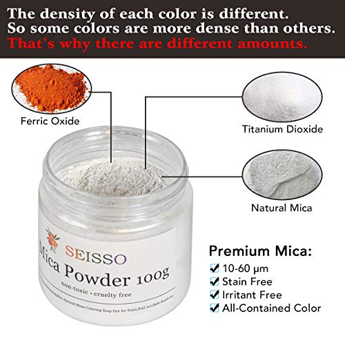 Pearl Sliver White Mica Powder for Epoxy Resin 3.5 oz /100g Powdered Pigment for Soap Colorant Bath Bomb Dye, Cosmetic Grade for Lip Gloss, Acrylic SEISSO