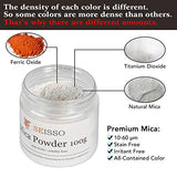 Pearl Sliver White Mica Powder for Epoxy Resin 3.5 oz /100g Powdered Pigment for Soap Colorant Bath Bomb Dye, Cosmetic Grade for Lip Gloss, Acrylic SEISSO