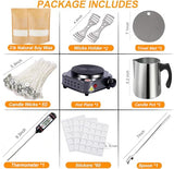 BBAXI Candle Making Kit with Electronic Hot Plate,Candle Wax Melter for Melting Wax,Including cadle Pot, Wax Melter hot Plate,2lb Soy Wax,Stain BBAXI