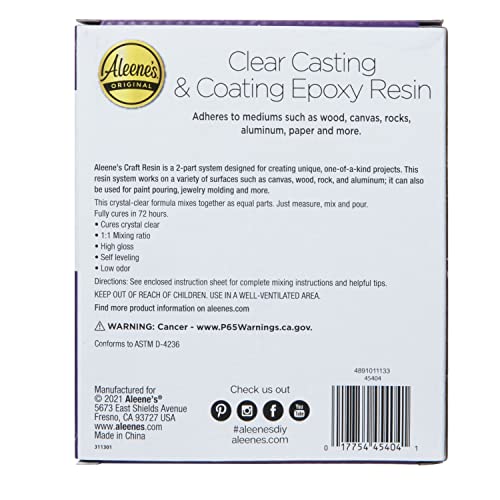 Aleene's Clear Casting & Coating Epoxy Resin Kit, 1 Count (Pack of 1) - WoodArtSupply