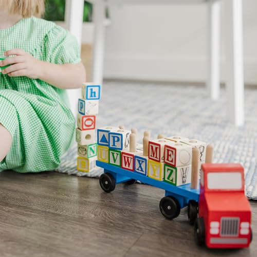 Melissa & Doug Alphabet Blocks Wooden Truck Educational Toy - WoodArtSupply