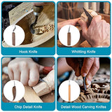 HARFINGTON Wood Carving Tools 10in1 Set Whittling Knife, Detail Knife, Hand Carving Woodworking Tool with Roll Bag for Engraver, Carpenter and HARFINGTON