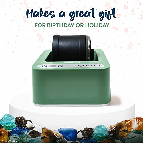 BRYTE Rock Tumbler - Mint | 3 Polishing Speeds & Dual Injection, Self-Cooling Premium Motor | Compact, Durable & Easy to Use | Professional Grade BRYTE