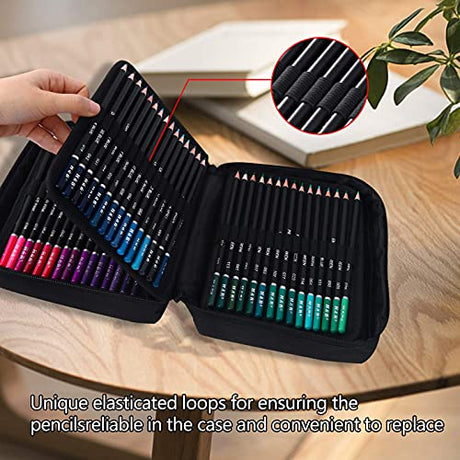 122 Colored Pencils Kit,Oil Based Soft Core, Professional Color Drawing Set with Case Sharpener,Sketching Layering Blending,Art Set & Supplies for H & B