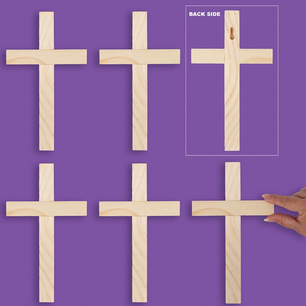 Factory Direct Craft Package of 6 Unfinished Wood Wall Crosses for VBS, Scouts and Bible School Projects Factory Direct Craft