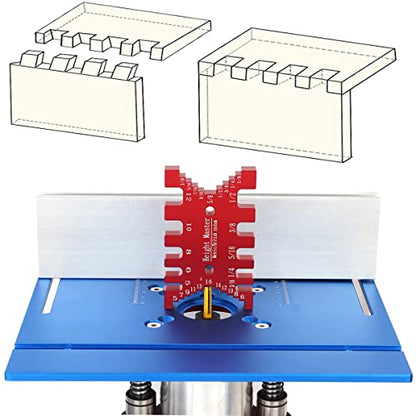 KETIPED High Precision Aluminum Dovetail Jig Metric and Imperial Tenon Caliper Card Gauge for Measuring Height Woodworking Saw Table Machine Gaps - WoodArtSupply