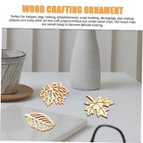 DECHOUS 40pcs Wood Decor Woodsy Decor Unfinished Wood Crafts Crafting Ornament Wood Ornaments for Crafts Maple Leaf Wood Decorations Wood Chips Patch DECHOUS
