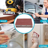 LotFancy 1/4 Sheet Sandpaper for Palm Sander, 50PCS 60 80 120 180 240 320 400 600 800 1000 Grit Sanding Sheets Assortment for Car and Wood, Plain LotFancy