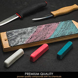 BeaverCraft Stropping Set of 3 Polishing Compound - Buffing Compound Leather Strop Sharpening Polishing Compound P03 BeaverCraft