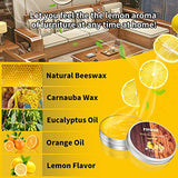 PIPIHUA Beeswax Furniture Polish, Wood Seasoning Beeswax for Furniture Waterproof & Repair Wood Wax to Protect & Care, 1pc Beeswax with Sponge(Lemon) PIPIHUA