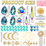 370 Pcs Crystal Suncatcher Kits Hanging Chandelier Crystals Prisms Parts Rainbow Maker Pendants for Stained Glass Window Hanging DIY Sun Catchers QIKAIDE