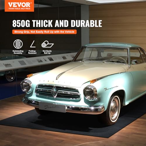 VEVOR Waterproof Garage Floor Mat for Under Car, Non-slip 6.6'x8.5' Compact Size Heavy Duty Containment Mat, Protects Garage Floor from Water, Mud VEVOR