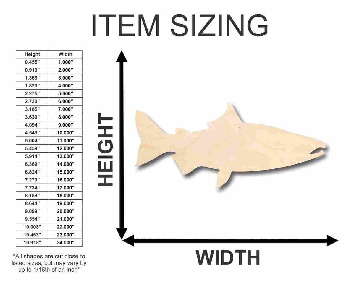 Unfinished Wood Salmon Fish Shape - Ocean - Rivers - Alaska - Craft - up to 24" DIY 12" / 3/4" 24 Hour Crafts