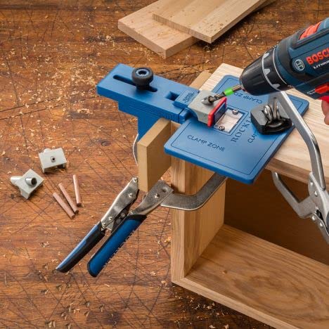 Rockler Corner Key Dowel Jig – Premium Doweling Jig For Decorative Mitered Joints – Dowel Hole Jig w/Molded Reference Lines - Woodworking Jigs - WoodArtSupply