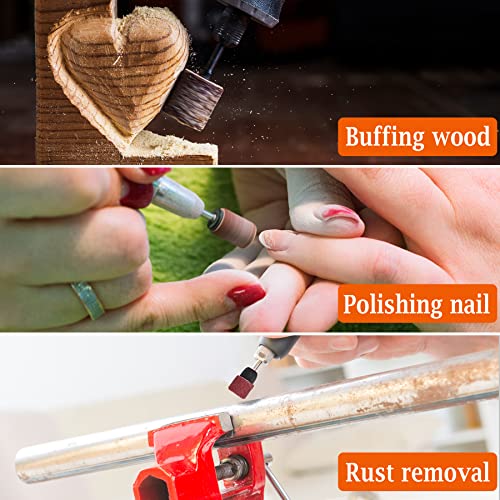 AUSTOR Aluminum Oxide Sanding Drum Set with Free Box Including 120 Pieces Drum Sander Sanding Sleeves and 12 Pieces Drum Mandrels for Dremel Rotary AUSTOR