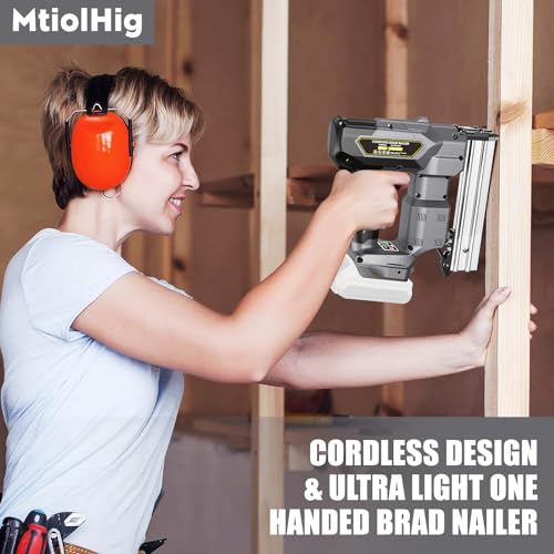 Cordless 18GA Brad Nailer for Dewalt 20V Max, 18 Gauge Nail Gun with 1000 Nials for Wood Carpentry, Brushless, 2 Mode, 5/8 to 1-1/4 Inch, Tool Only - WoodArtSupply