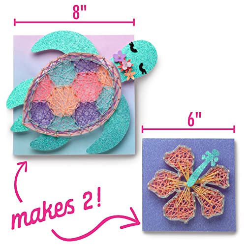 Craft-tastic — String Art Sea Turtle for 2 Fun Craft Projects — Sea Turtle and Hibiscus Flower — Ages 10+ Craft-tastic
