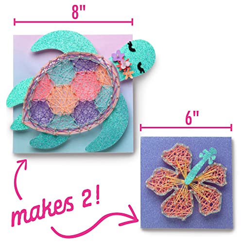 Craft-tastic — String Art Sea Turtle for 2 Fun Craft Projects — Sea Turtle and Hibiscus Flower — Ages 10+