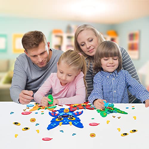 VKPI 4 Pieces EVA Foam Art Crafts Gift Kit, Creative Make Your Own Dragon, Cartoon Foam Paper Craft Projects for Kids Ages 4+ Toddler, Preschool VKPI