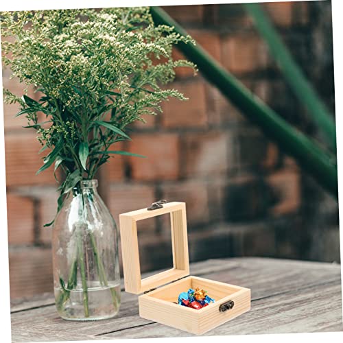 COHEALI 4 pcs moisennette Jewelry Treasure Box hinged Cover Container European Style Glass Wooden Storage Bins Bracelet Holder Treasure Chest Wedding COHEALI