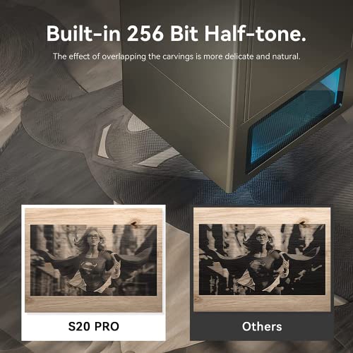 S20 PRO Laser Engraver Machine for ATOMSTACK,130W Laser Engraving Cutting Machine Air Assist Kits, 20W Output Power 0.08 * 0.1mm Compressed Spot, aliencell