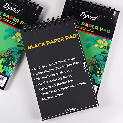 Dyvicl Metallic Marker Pens and Black Paper Pad - WoodArtSupply