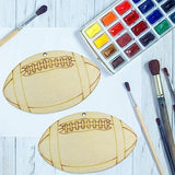 30pcs Unfinished Football Wood Cutouts Football Wood DIY Crafts Cutouts Blank Wooden Football Shaped Hanging Ornaments JEKEJIAJIU