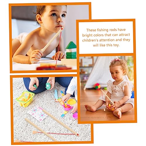 Operitacx 5pcs Kids Fishing Rod Fishing Toys Wood Toys Kids Fishing Pole Toys for Kids Children's Toys Kid Toys Child Fishing Pole Kindergarten Operitacx