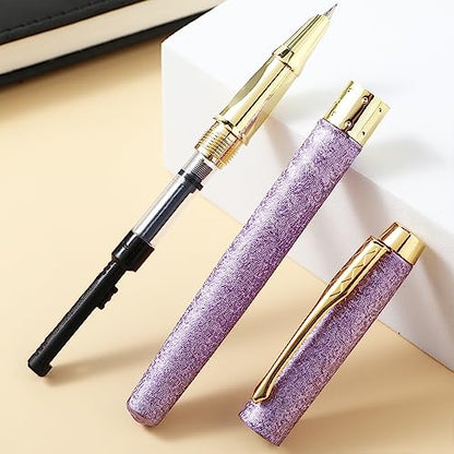 Cobee® Frosted Finish Fountain Pen, 0.38mm Extra Fine Point Metal Fountain Pen Lightweight Calligraphy Pen Slim Business Pen Luxury Pen for Men Women - WoodArtSupply