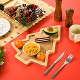 3 Pcs Christmas Wooden Appetizer Tray Christmas Tree Shaped Wooden Serving Platter Sushi Serving Tray Wood Charcuterie Board Tray Snack Dessert Candy AWIZOM