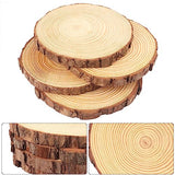 24 PCS 5.5-6.3 Inch Natural Wood Slices, Unfinished Pine Wood Circles with Barks for Coasters, DIY Crafts, Christmas Rustic Wedding Ornaments and GNIEMCKIN
