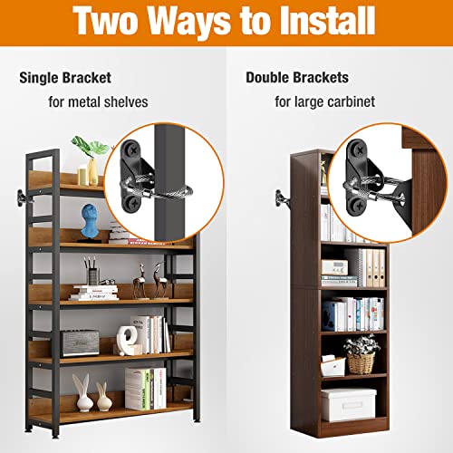 Ougourim Furniture Anchors (10 Packs) Anti Tip Furniture Anchors for Baby Proofing, Furniture Wall Anchor Earthquake Straps for Furniture Dresser Ougourim