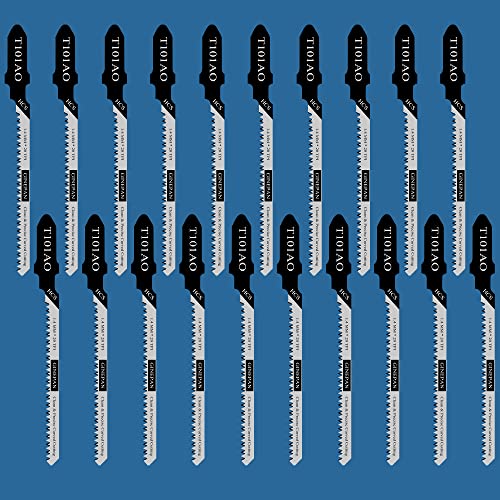 Ginepan Jigsaw Blades T Shank T101ao Compatible DeWalt Bosch Black and Decker Jig Saw Blades Set for Wood 20pcs with Case 3 in 20 TPI Curved & SCR