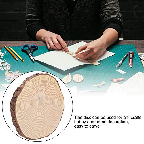 Large Natural Wood Slices, Unfinished Round Wood Discs Wooden Circles for Arts with Bark for Crafts, Centerpieces, Paintings(22.5x23) HERCHR