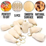 AEVVV Blank Nesting Doll Keychain 5 pcs - DIY Key Ring Blank Doll for Craft - Paint Your Own Matryoshka Key Chain - Russian Nesting Dolls to Paint AEVVV