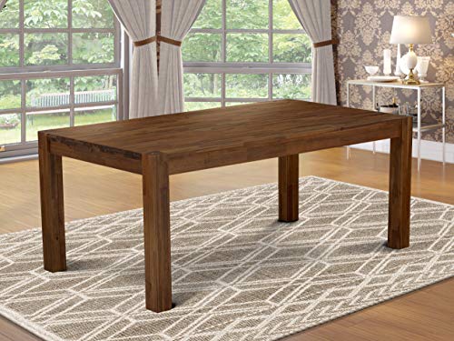 East West Furniture LM7-0N-T Lismore Dining Room Rectangle Rustic Wood Table, 40x72 Inch, Walnut East West Furniture