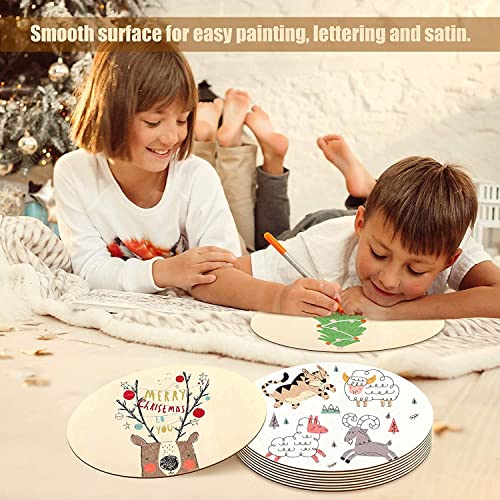 Balsa Wood Sheets 22Pcs 12 Inch Round Basswood Wood Discs for Crafts, Unfinished Wood Circles Wood Rounds Wooden Cutouts for Crafts, Door Hanger, Thiecoc