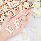 PandaHall 112pcs 1.5 Inch Wooden Letters A~Z Heart Set- Small Wooden Capital Letters with Storage Tray - Wooden Alphabet Craft Letters Smooth Natural PH PandaHall