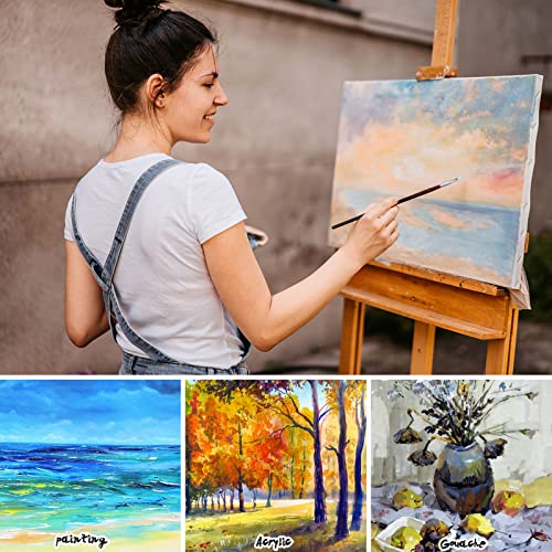 Skyouths Canvases for Painting, 40x30,30x20, 20x15, 8 Set Stretched White Canvas with Petal Paint Tray Palettes & Tape, Artist Canvases Frame Board Skyouths