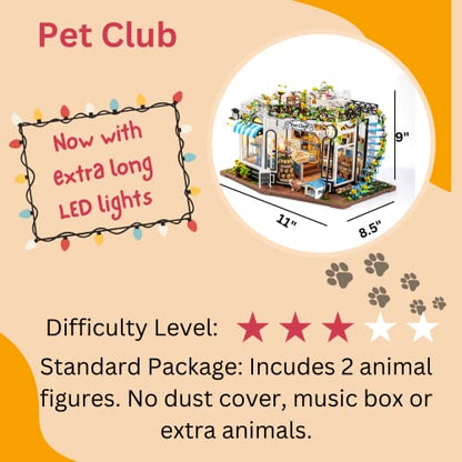 Miniature Joy House Kit Pet Shop - DIY Miniature Dollhouse Kit - Tiny House Building Kit with Furniture for Adults - Creative Miniature Craft Kits (