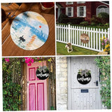 Kisangel 5pcs Wooden Blank Hanging Tag Wooden Craft Shapes Wood Panels Unfinished Door Sign Cutouts Wood Slices Wood Sign Blank Disc Xmas Wall Plaque Kisangel