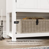 HOSTACK Buffet Sideboard Cabinet with Storage, 47.2" Modern Farmhouse Coffee Bar with 2 Drawers, Barn Doors Console Table with Shelf for Kitchen, HOSTACK