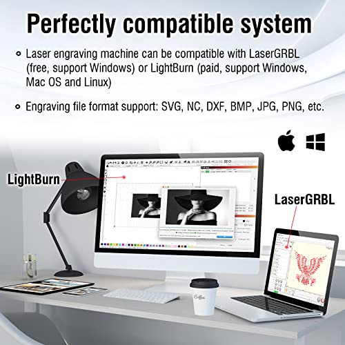 JOY SPOT! 48W Laser Engraver Machine, Cutting Machine with 5W-5.5W Output Power, 0.08mm Eye Protection Compressed Spot, 15.7"x15.7" Laser Engraving JOY SPOT!