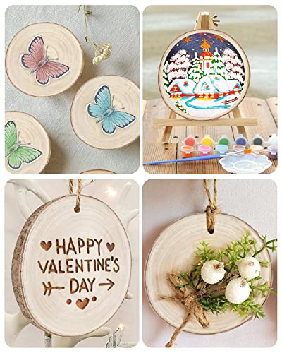 Wood Slices 6 Pack 9-10.5 Inch Large Wood Rounds Natural Wood Slices for Centerpieces,Wedding&BabyShower,Table Decorations,Crafts,DIY,Arts BeNiNat