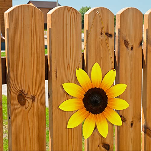 4 Pieces Unfinished Sunflower Wood Cutout Wooden Sunflower Hanging Decor Rustic Sunflower Door Hanger DIY Flower Welcome Sign with Rope for Art Jetec