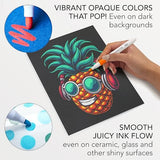 CHROMATEK Acrylic Paint Pens for Rock Painting, Ceramic, Glass, Wood. 48 Vibrant Opaque Colors. Medium Tip. Waterproof. Quick Drying. Never Fade. CHROMATEK
