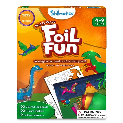 Skillmatics Art & Craft Activity - Foil Fun Dinosaurs, No Mess Art for Kids, Craft Kits & Supplies, DIY Creative Activity, Gifts for Boys & Girls - WoodArtSupply